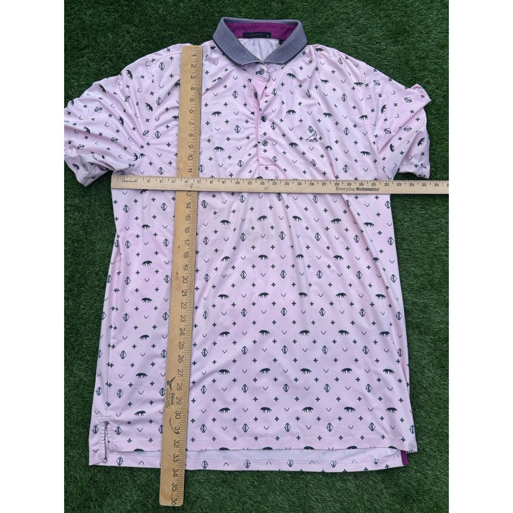 Greyson Pinehurst Golf Polo Shirt Mens XL Pink AOP Wolf Performance S/S